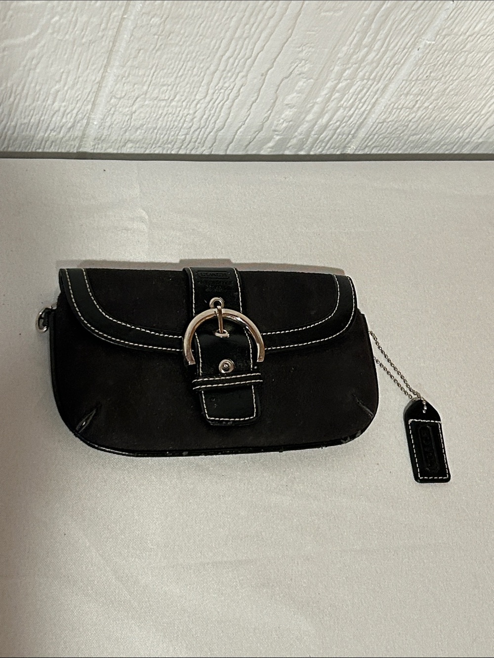 Coach Black Clutch with Silver-Tone Buckle